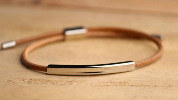 Leather Adjustable Bracelet with Plating