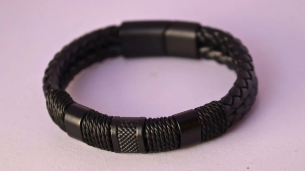 Men’s Black PU Leather Multilayer Bracelet